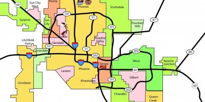 Phoenix metro området kart