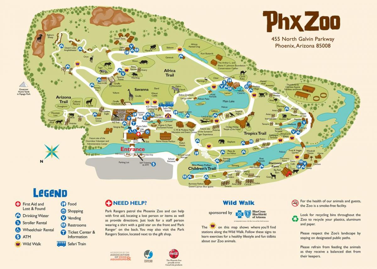 kart over Phoenix Zoo