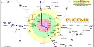 Kart over Phoenix-området