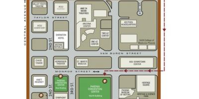 Kart over Phoenix convention center